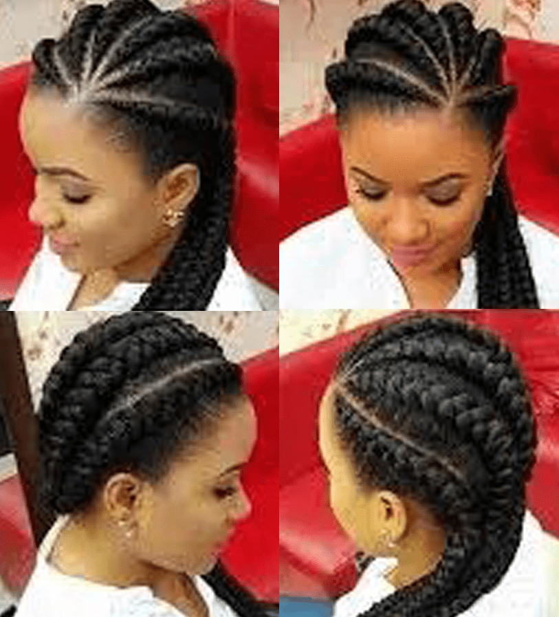Collage Of A Woman With Braids